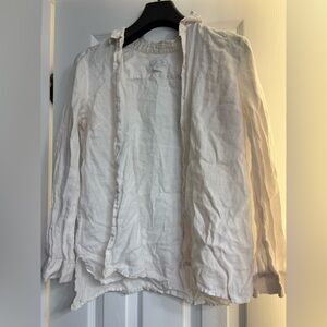 J. Jill Women’s White Linen Button Down Shirt